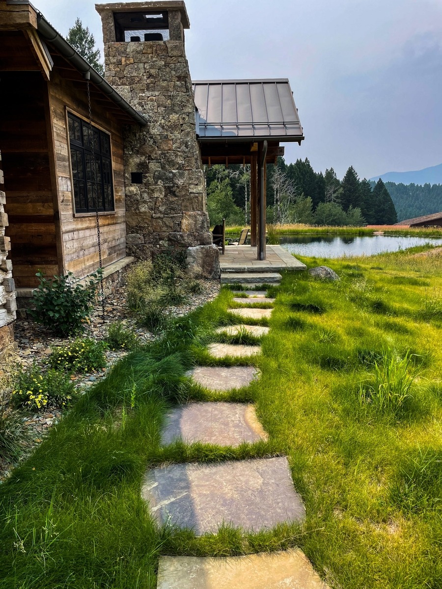 Stone Path Through Lawn